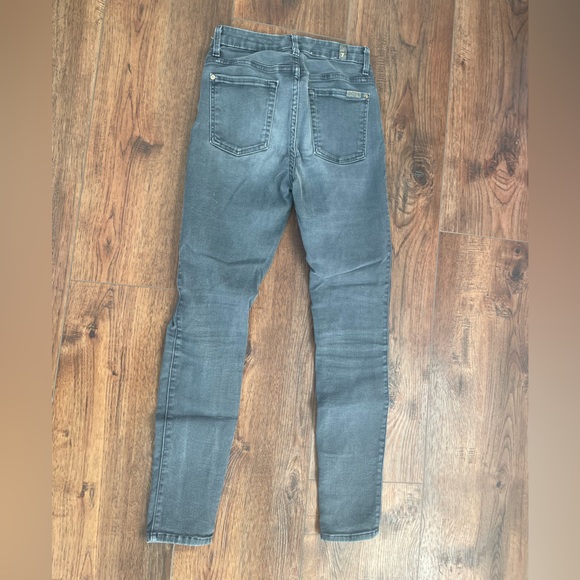 7 for all Mankind Grey size 27 high waisted skinny jeans - Picture 3 of 4